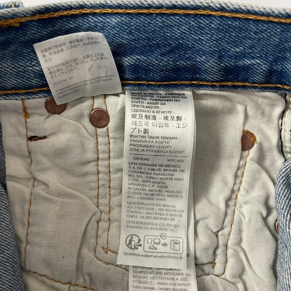 Levis 501 Jeans Mens 30x32 Blue Original Straight Button Fly Denim Grunge Cowboy